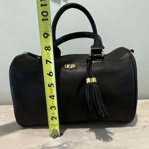 Beautiful UGG Pebbled Black Leather Satchel With Goldtone Hardware  NWOT - Picture 14 of 15